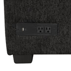 U-shaped Sectional Sofa Pull Out Bed with USB Ports, Power Sockets, Back Pillows & Storage Chaise, Black Chenille, 108.6' - Grand Goldman Shop
