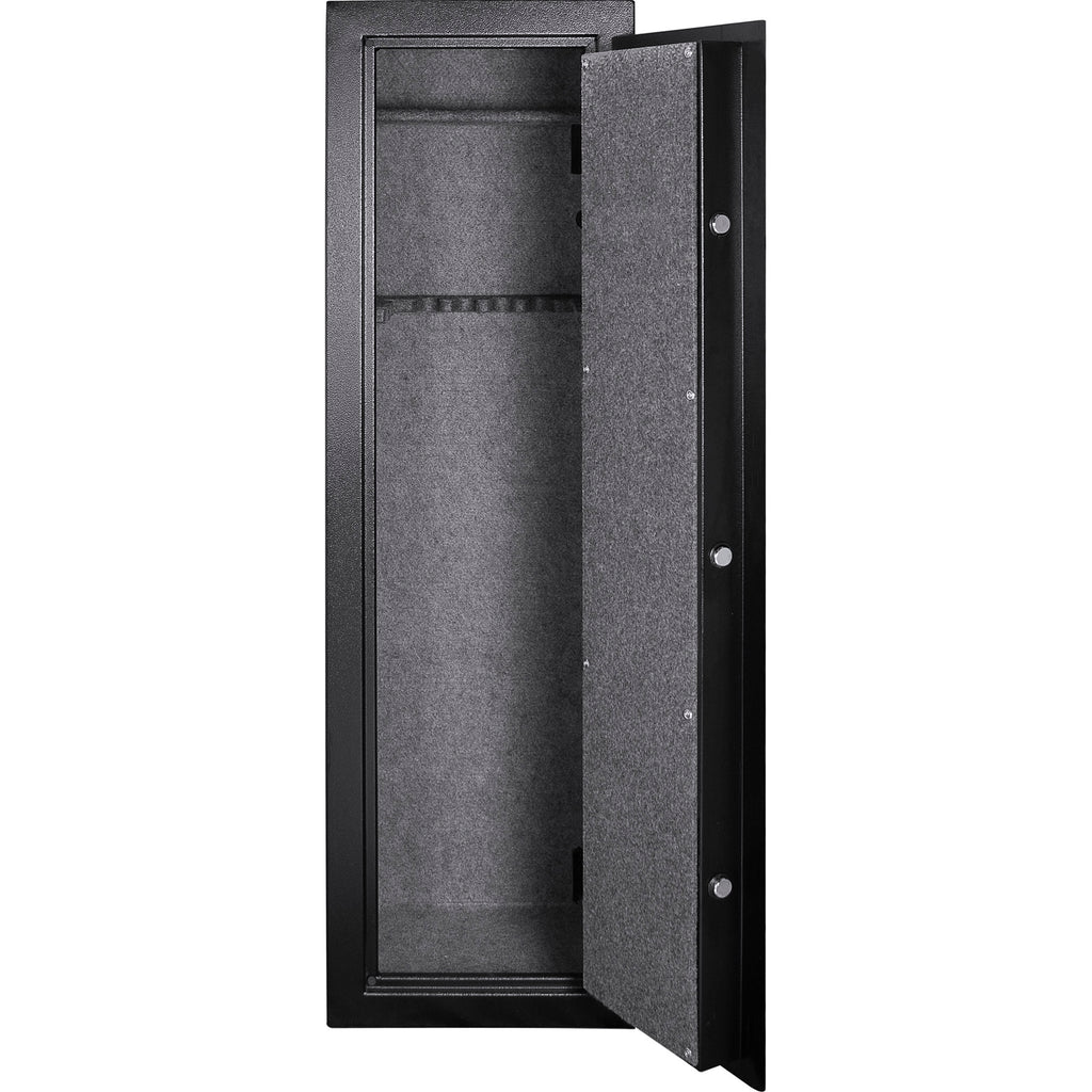 Biometric Keypad Rifle Safe with Advanced Security Features in Black Steel, 5.51 Cubic Ft - Grand Goldman