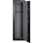 Biometric Keypad Rifle Safe with Advanced Security Features in Black Steel, 5.51 Cubic Ft - Grand Goldman