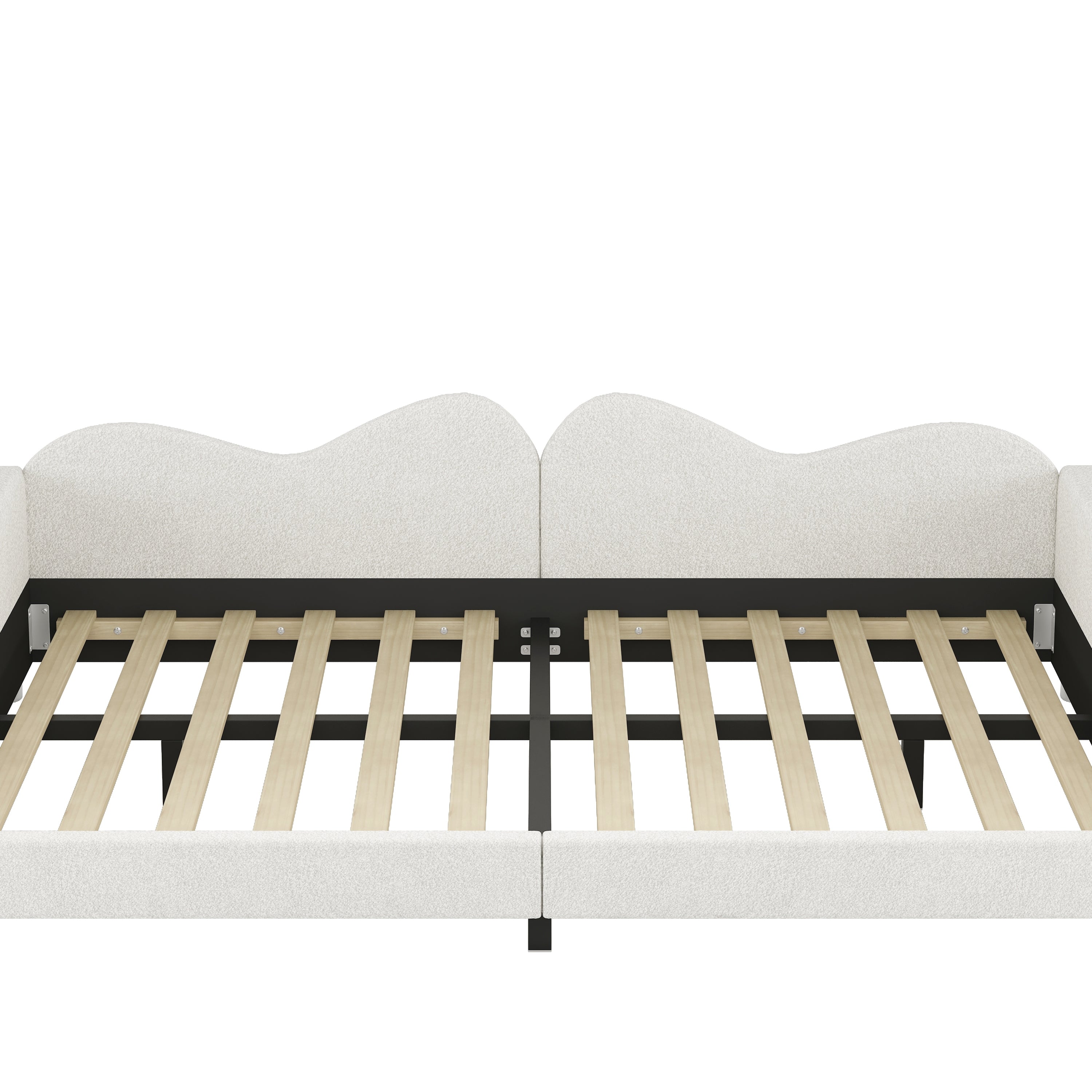 Full size Upholstered Daybed, Sherpa Fabric Sofabed with Cloud-Shaped Backrest, No Box-spring Needed, White(Old SKU: WF532069AAK) - Grand Goldman Shop