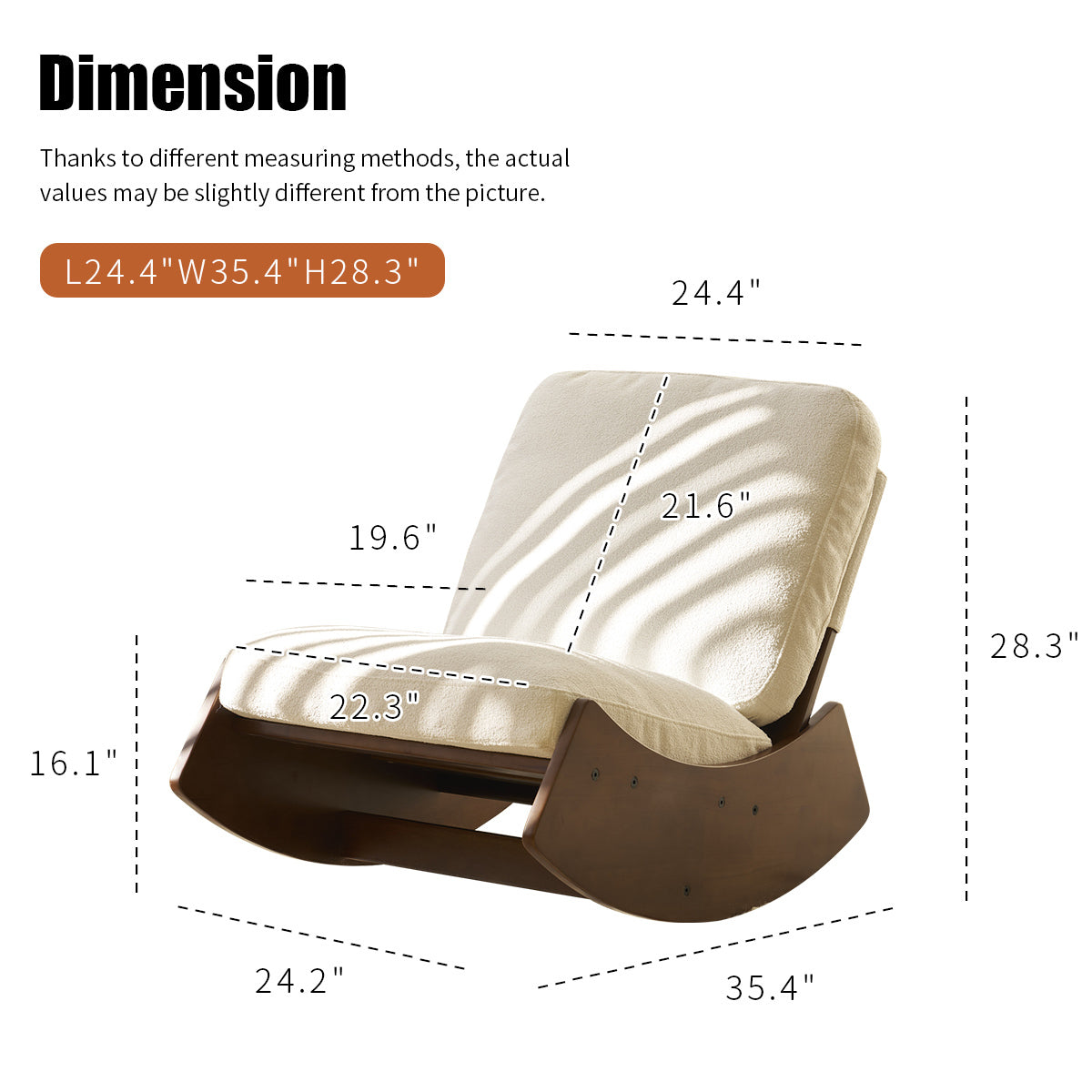 Comfortable Glider Rocking Chair, High-Quality Upholstery Glider Chair, Solid Wood Frame, Perfect for Multiple Settings Accent Reading Chair for Bedroom,Living Room,Nursery - Grand Goldman Shop