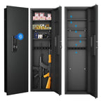 53' Fingerprint Touch Panel In-Wall Safe,Hidden Wall Gun Safe for Rifles with Adjustable Shelves,Assembled Storage Multifunct