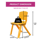 Kids Chair,Children Lightweight Plastic 4 Chairs Set with 11.8' H Seat for Playrooms,Preschool,Toddlers (Enlarge Size) - Gran
