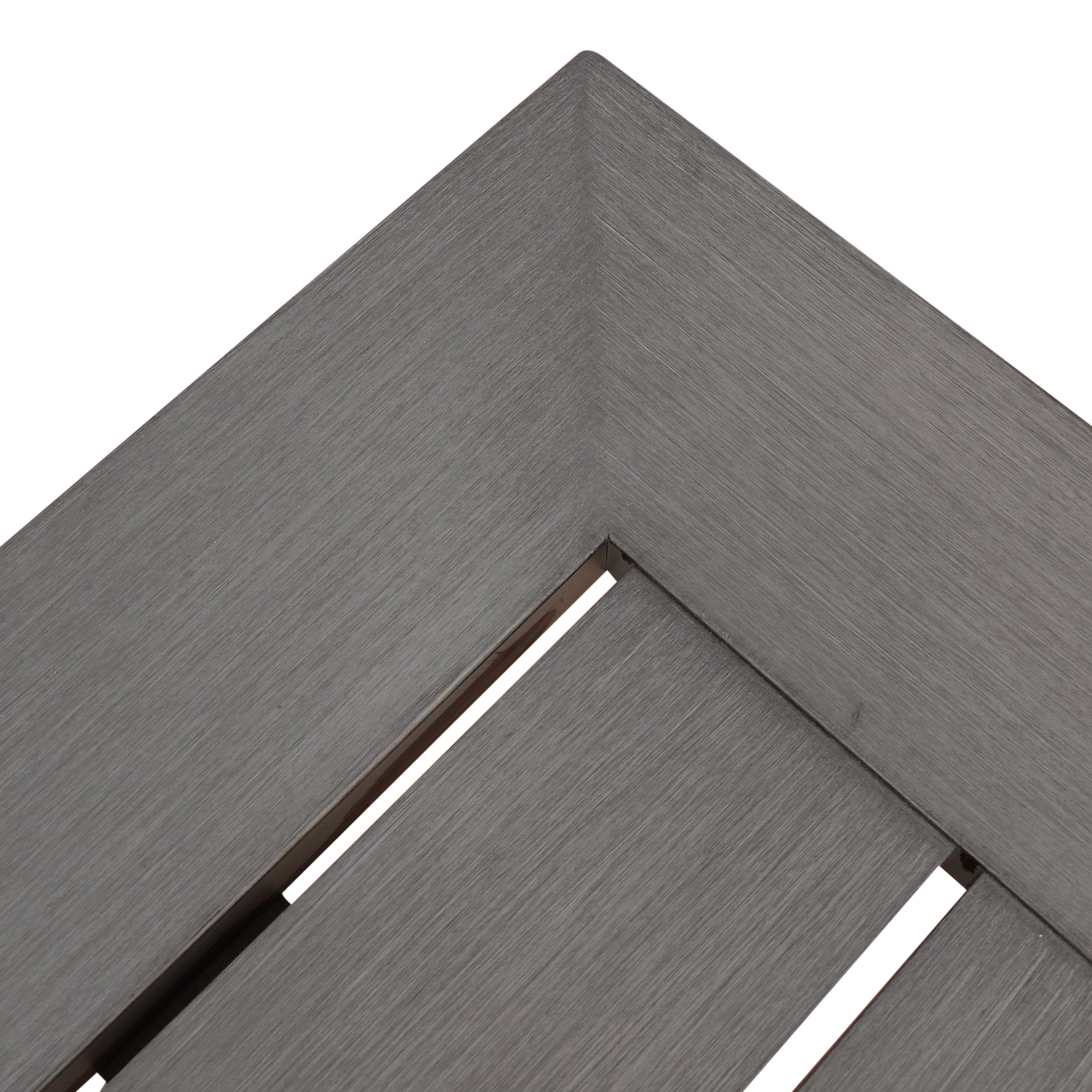 Modern Aluminum Outdoor Dining Bench with X-Base, Dark Gray Finish, 59'W Patio Seating - Grand Goldman Shop