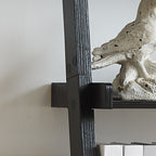 Bookcase ladder five shelf popular modern design multi-depth shelves with rounded shelf barrier corners - Grand Goldman Shop