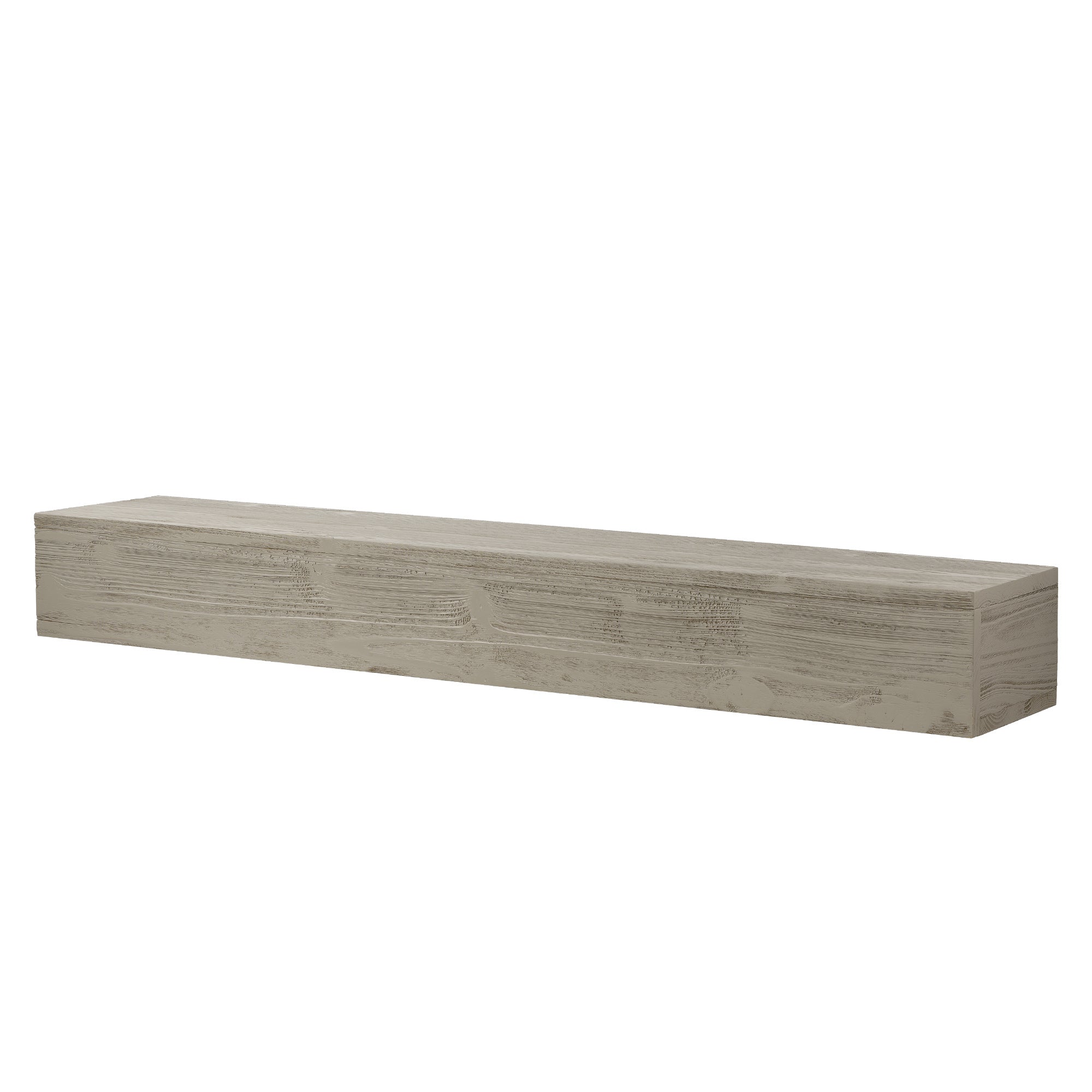 Rustic Wood Fireplace Mantel, Wall-Mounted & Floating Shelf for Home Decor, Gray, Solid Wood, 72 Inch - Grand Goldman Shop