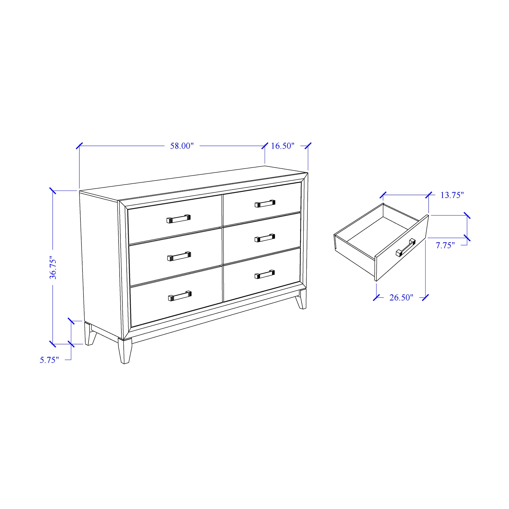MIRAGE White 5PC King Bedroom Set with Rubber Wood and Slats - Grand Goldman Shop
