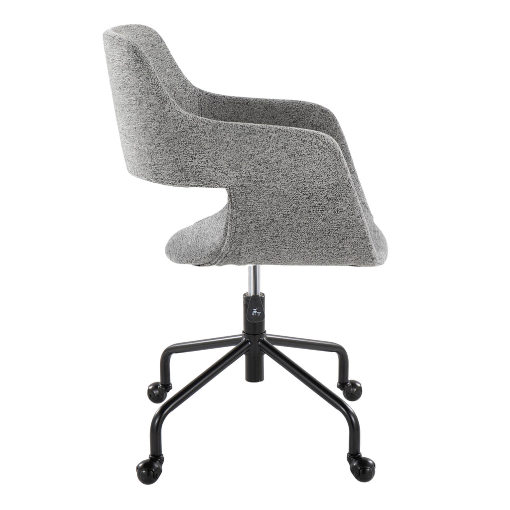 Contemporary Adjustable Office Chair in Black Metal and Grey Fabric | Premium Home Decor - Grand Goldman