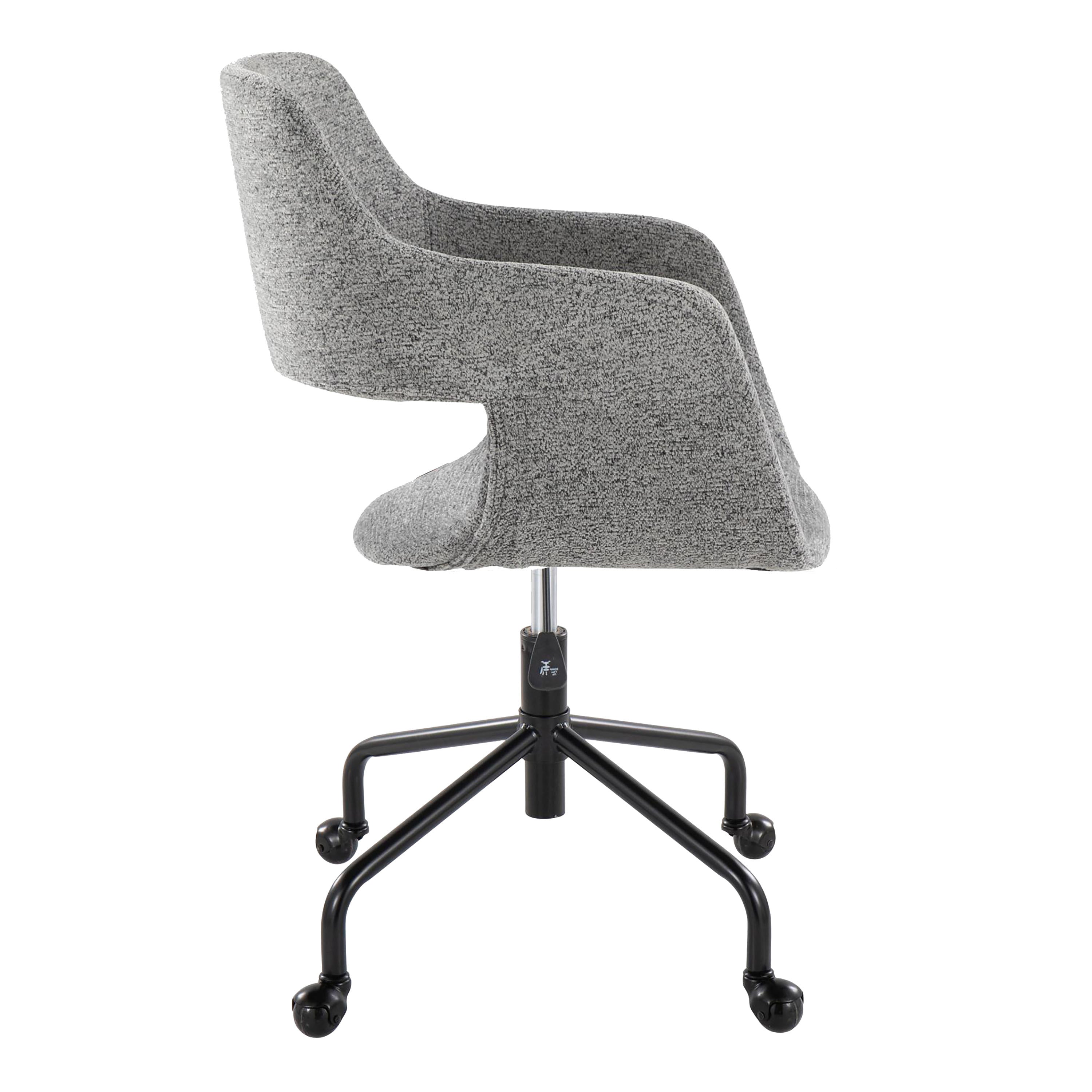 Contemporary Adjustable Office Chair in Black Metal and Grey Fabric | Premium Home Decor - Grand Goldman