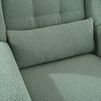 Modern Accent Chair,Teddy Fabric Living Room Chairs Comfy Reading Chair,Mid Century Accent Chair, Lounge Arm Chairs Armchair for Living Room Bedroom (Light Green) - Grand Goldman Shop