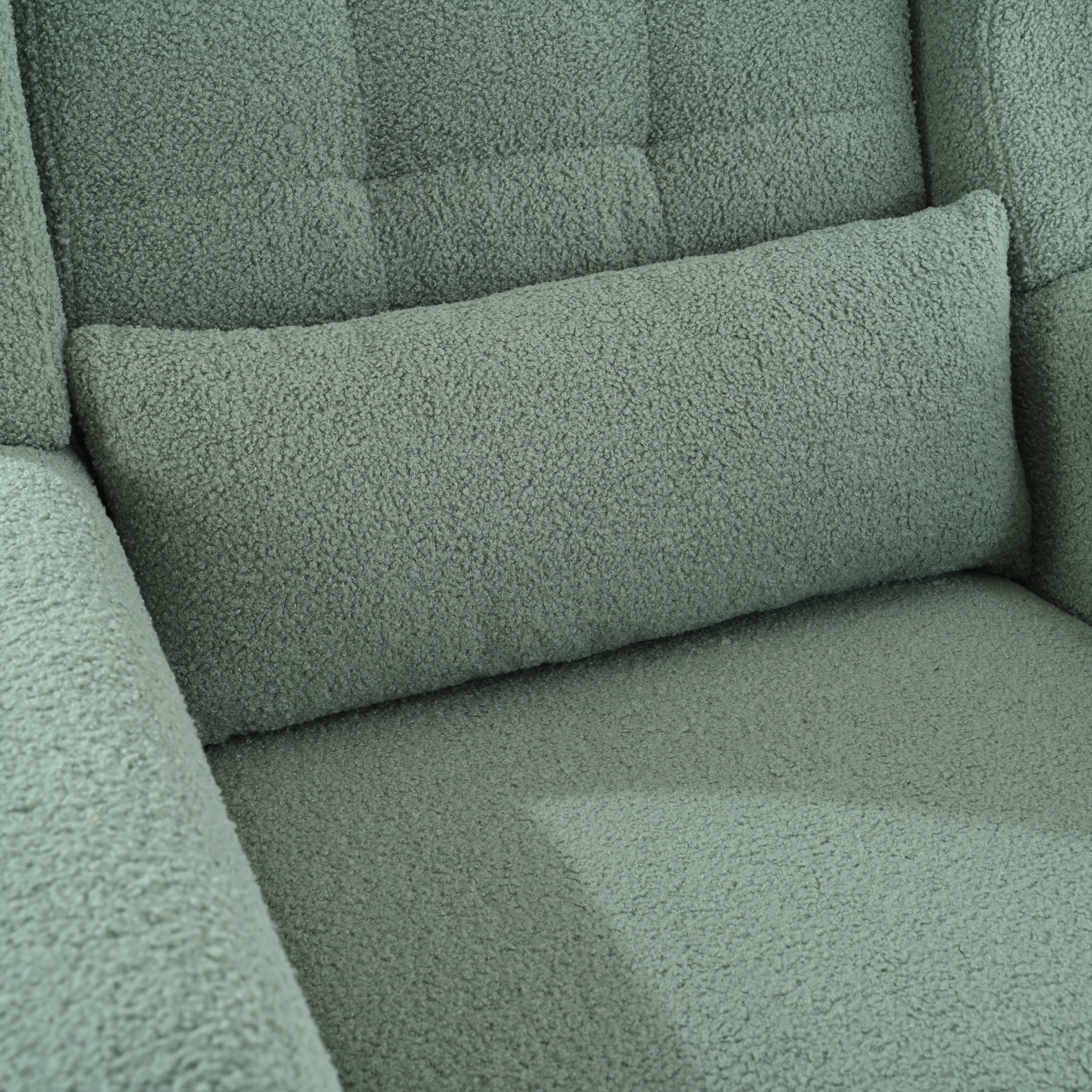 Modern Accent Chair,Teddy Fabric Living Room Chairs Comfy Reading Chair,Mid Century Accent Chair, Lounge Arm Chairs Armchair for Living Room Bedroom (Light Green) - Grand Goldman Shop
