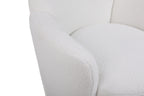 Teddy Swivel Barrel Chair, Swivel Accent Chairs Armchair for Living Room, Reading Chairs for Bedroom Comfy, Round Barrel Chairs with Gold Stainless Steel Base (Ivory) - Grand Goldman Shop