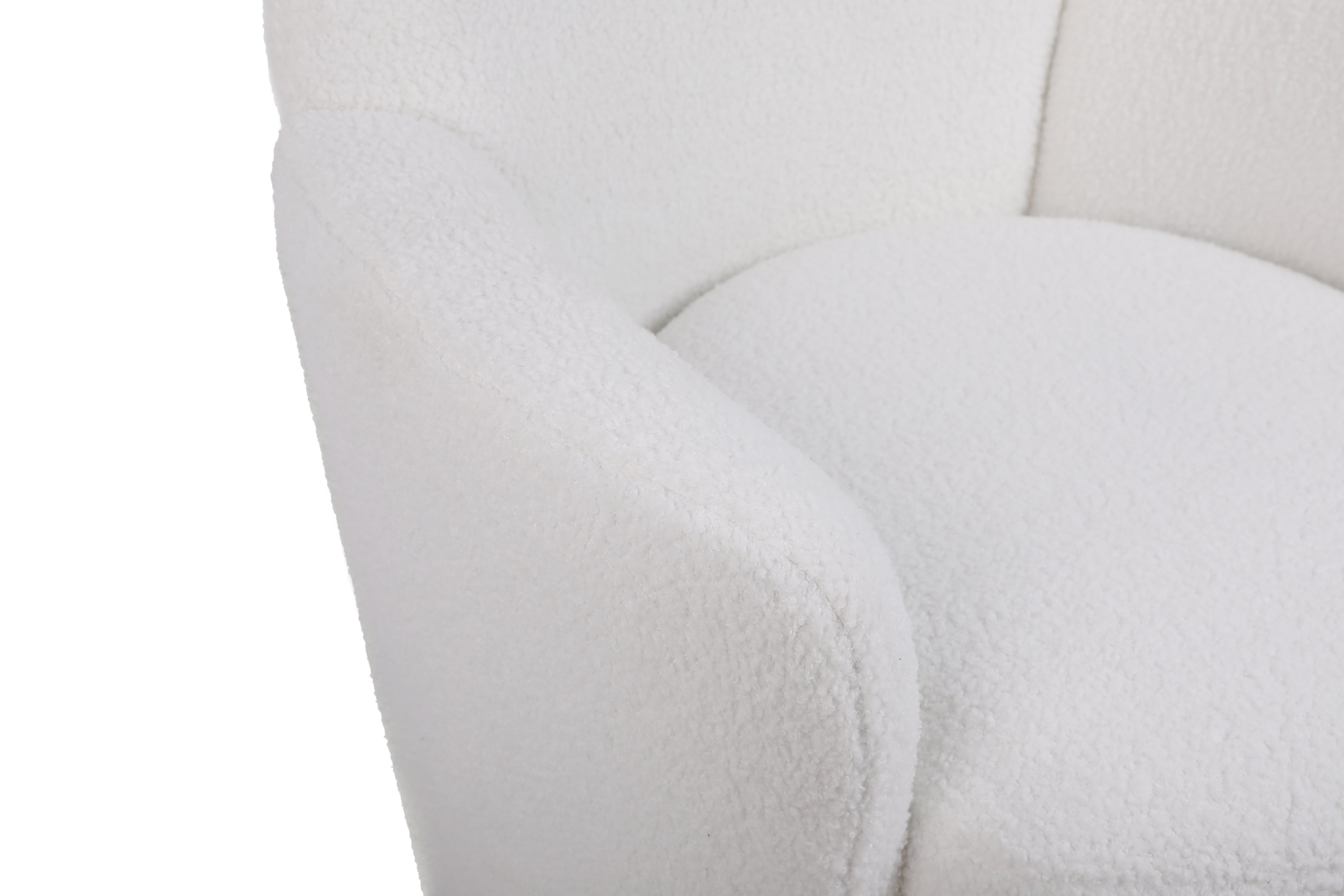 Teddy Swivel Barrel Chair, Swivel Accent Chairs Armchair for Living Room, Reading Chairs for Bedroom Comfy, Round Barrel Chairs with Gold Stainless Steel Base (Ivory) - Grand Goldman Shop