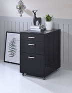 Coleen Black High Gloss & Chrome Finish Cabinet - Grand Goldman