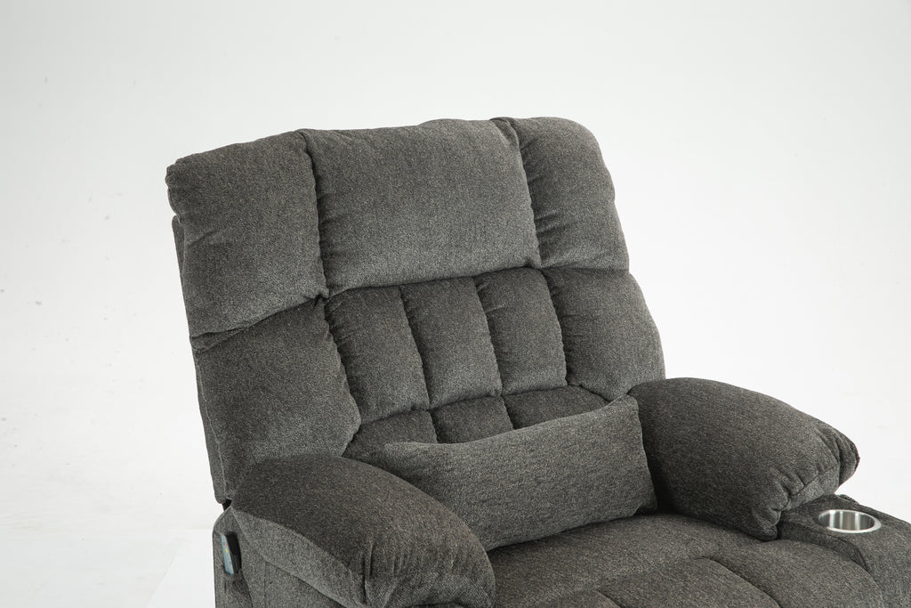 Lift Chair for Big and Tall Person with Inconvenient Legs: High Density Foam Lift Sofa with Heat and Massage, 2 Pockets, 2 Cup Holder, 2 Remote, OKIN Motor - Grand Goldman Shop