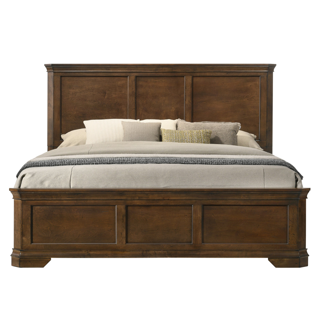 Maderne Traditional Wood Panel 5 pieces Queen Bed set with Dresser, Mirror, Nightstand and Chest - Grand Goldman Shop