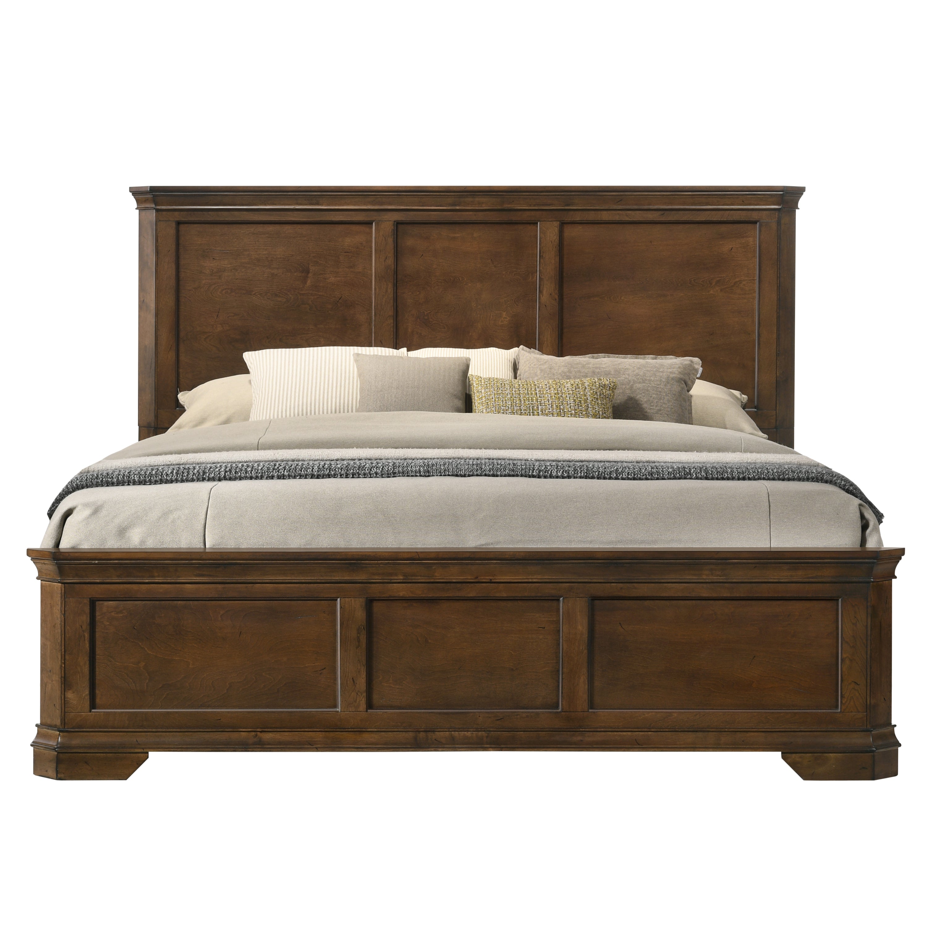 Maderne Traditional Wood Panel 5 pieces Queen Bed set with Dresser, Mirror, Nightstand and Chest - Grand Goldman Shop