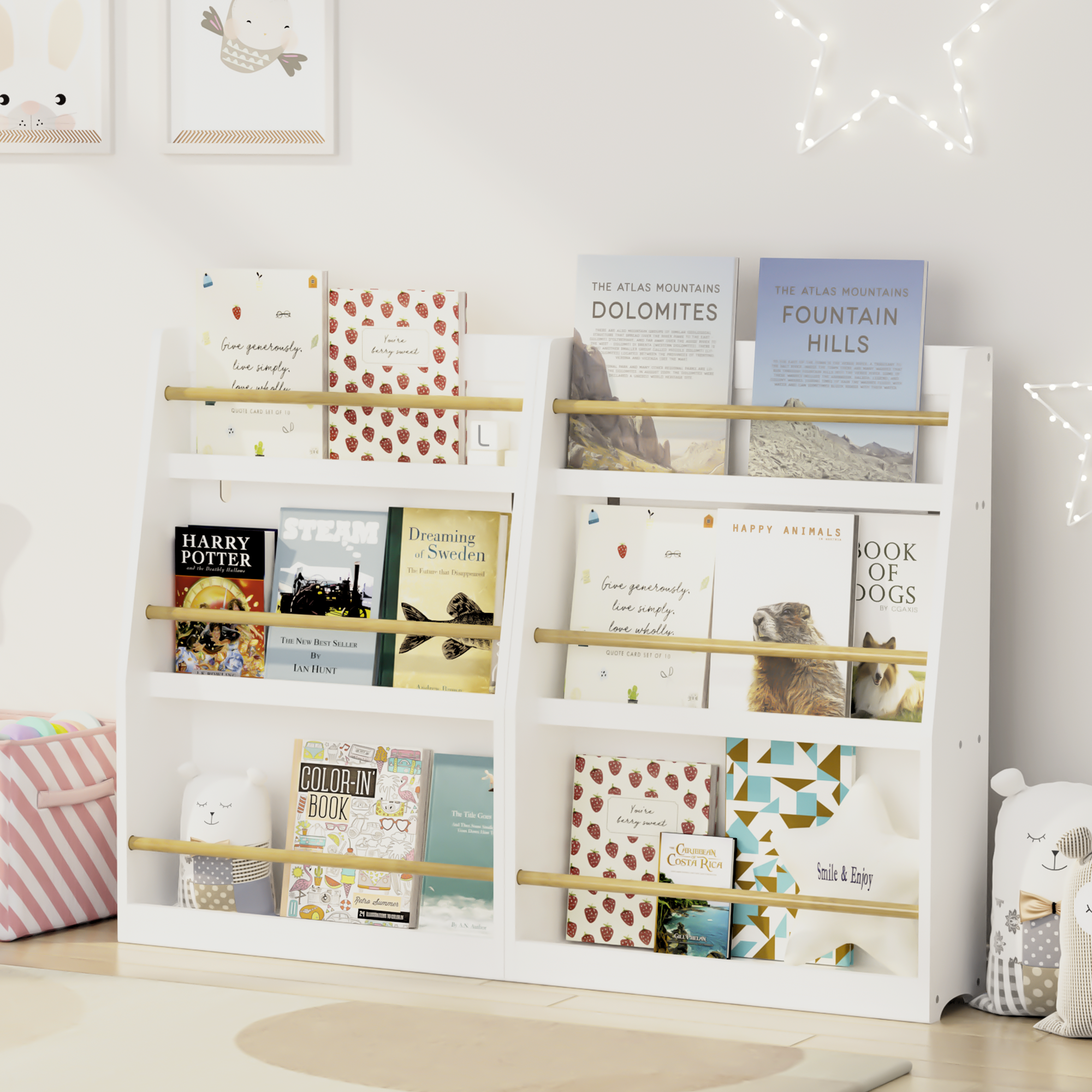 3 Tier Kids Book Shelf,Kids Book Rack, Helps Keep Bedrooms, Playrooms, and Classrooms Organized,White - Grand Goldman