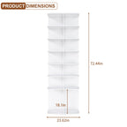 7-Tier Square Rotating Shoe Rack Tower with 360° Spinning Organizer, White - Grand Goldman Shop