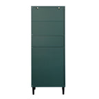 Tempered Glass Door Tall Storage Bookcase with adjustable board, 4 doors MDF painting finished cabinet, Green, Living room Bedroom storage - Grand Goldman Shop