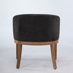 Mid Century Modern Upholstered Barrel Dining Chairs with Arms,Farmhouse Linen Kitchen & Dining Room Chairs with Natural Hardwood Frame, 19' W Accent Chairs,Single Pack,Charcoal Gray,SW1891BK - Grand Goldman Shop