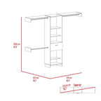 Manchester 250 Closet System, Five Open Shelves, One Drawer, Three Metal Rods -Dark Walnut - Grand Goldman Shop