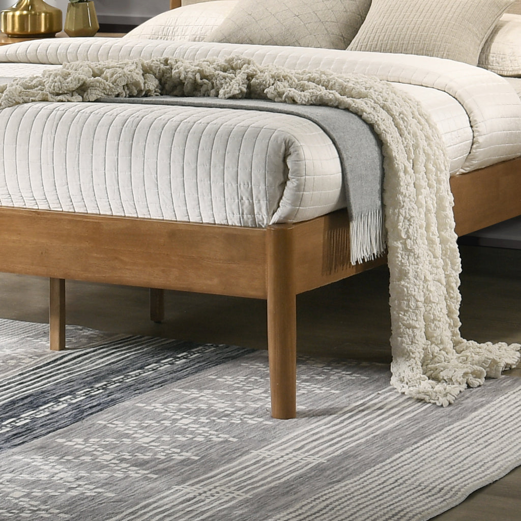Vichy 2-Piece Rubberwood Bedroom Set, Platform Bed with Nightstand, Queen - Grand Goldman Shop