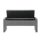 Modern Upholstered Bed End Bench with Storage in Dark Grey Linen, Large Foot Rest Stool for Living Room and Bedroom - Grand Goldman Shop
