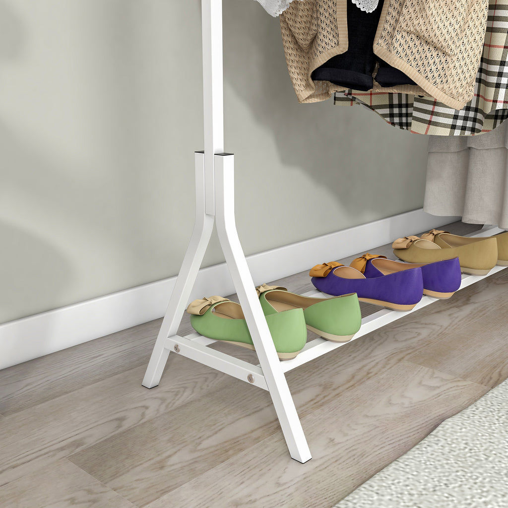 Garment Rack Freestanding Hanger Multi-functional Single pole Bedroom Clothing Rack Bedroom, White - Grand Goldman Shop