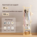 Coat Racks solid wood hanger 18.9* 11.8*71in Solid environmental protection easy to assemble beautiful can be placed in the bedroom/entrance/living room (wood color) - Grand Goldman Shop