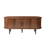 TV Stand, 47' Modern TV Console Table with Storage Compartment and Sliding Door, Gaming Entertainment Center with Cabinet for Living Room, Bedroom, Office (Walnut) - Grand Goldman Shop