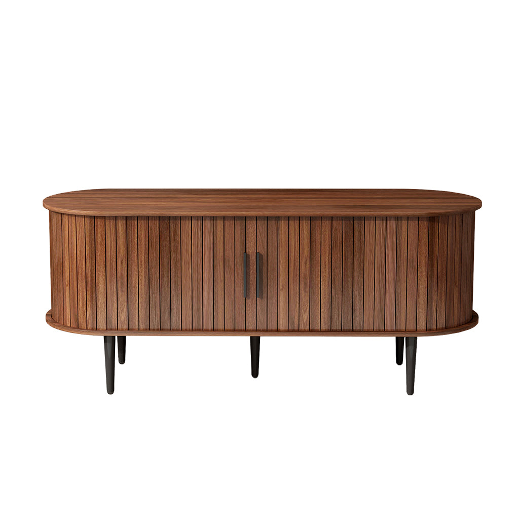 TV Stand, 47' Modern TV Console Table with Storage Compartment and Sliding Door, Gaming Entertainment Center with Cabinet for Living Room, Bedroom, Office (Walnut) - Grand Goldman Shop
