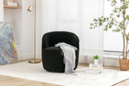Teddy Fabric Swivel Accent Armchair Barrel Chair With Black Powder Coating Metal Ring,Black - Grand Goldman Shop