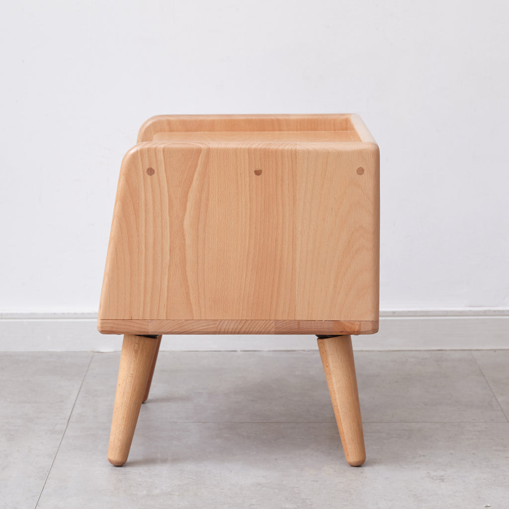 Pure Solid Wood Bedside Cabinet Modern Simple Nightstands European Beech Bedside Cabinet Nordic Bedroom Solid Beech Storage Cabinet 0.4m - Grand Goldman Shop