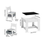 Kids Table and 2 Chairs Set, Toddler Table and Chair Set with Storage Space under the Table, Cloth Storage Box under the Chai