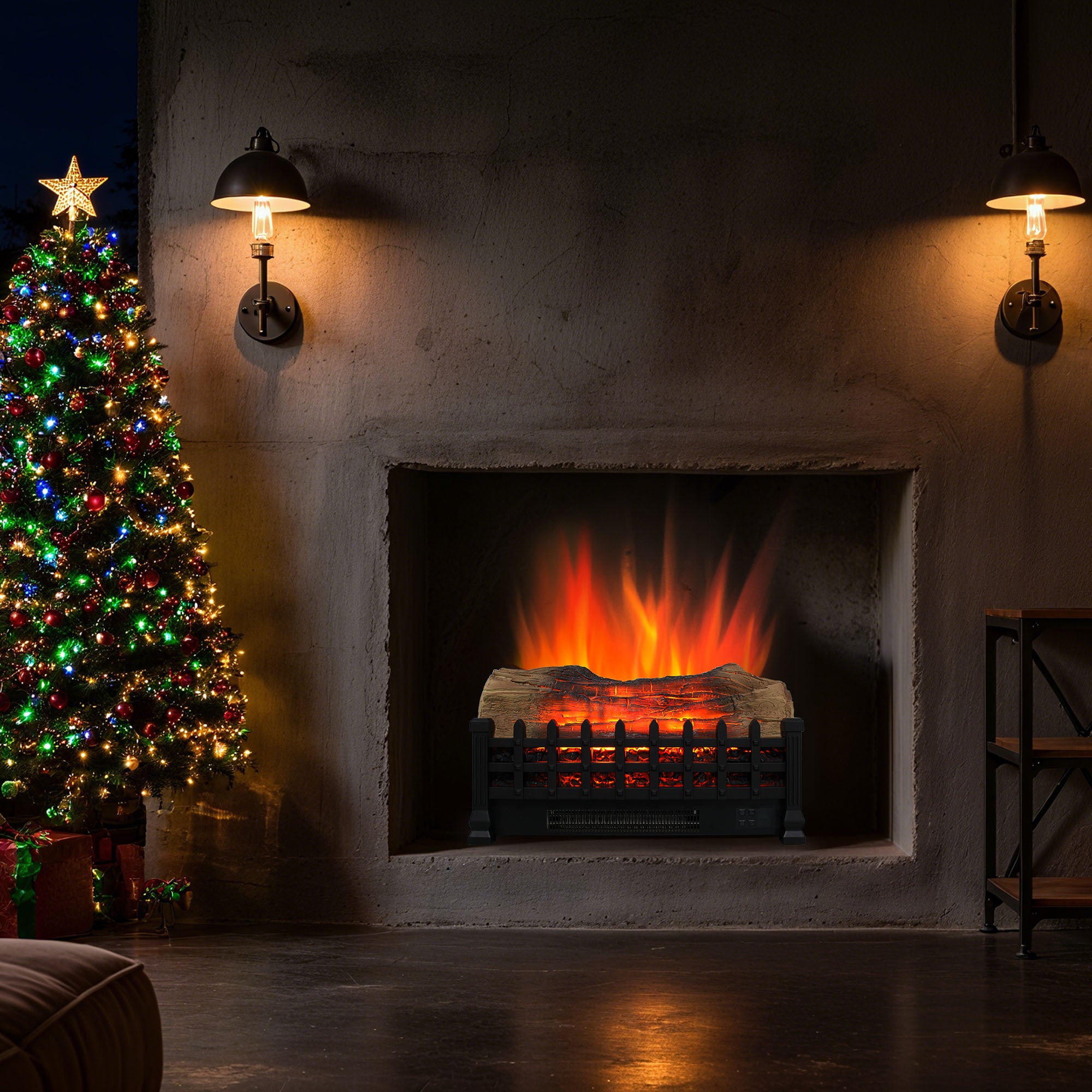 20 inch Electric Fireplace  3D Log set insert, Free Standing Fireplace Heater for Indoor - Grand Goldman Shop