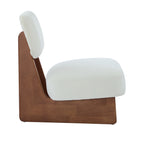[Set of 2] Modern Beige Lounge Chair with Polyester Upholstery, Sturdy Wood Base With Walnut Finish, Minimalist and Stylish Accent Seating for Living Room, Bedroom, or Office - Grand Goldman Shop