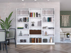 Bartow 3 Piece Home Bookcase set, 74' Wide with 14 Shelves ,  Living Room Set Set  White | Premium Home Decor - Grand Goldman