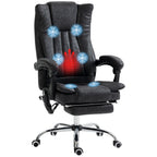 Vinsetto Microfiber Office Chair, High Back Computer Chair with 6 Point Massage, Heat, Adjustable Height and Retractable Foot