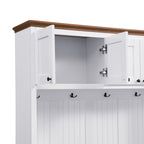 78.7''H Entryway Hall Tree with Storage Bench, 5-in-1 Hall Tree Farmhouse Coat Rack Shoe Bench with Cabinets, Drawers & Hooks for Hallway, Entryway, Living Room, Mudroom - Grand Goldman Shop