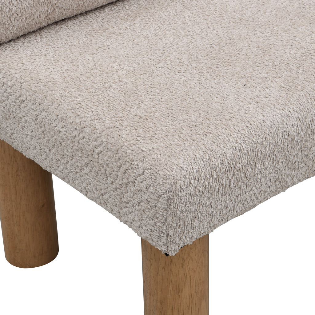 Upholstered Dining Bench, End of Bed, Entryway Bench, Ottoman for Dining Room, Bedroom, Living Room, Rubber Wood Leg 300 LBS Support, Light Grey - Grand Goldman Shop