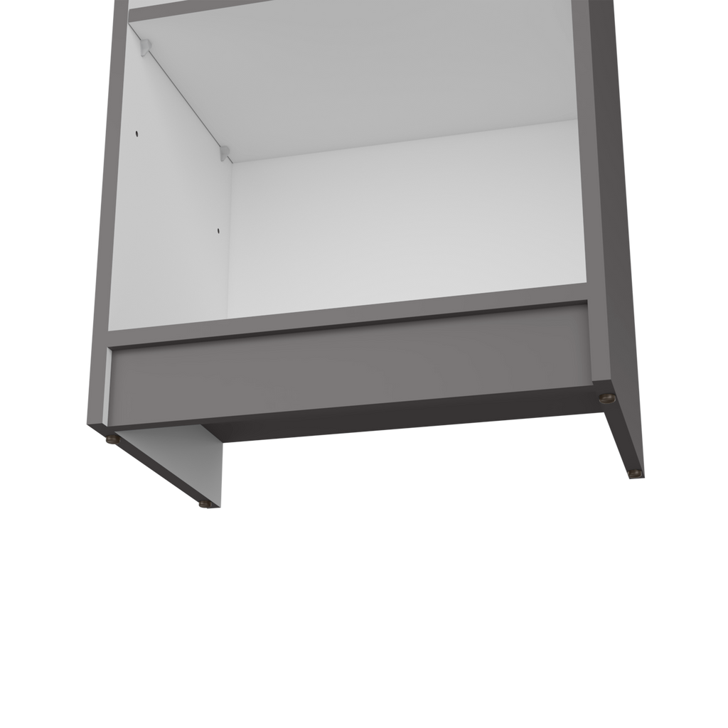 Bookcase Compact Bookshelf with Multiple Shelves, Matt Gray / White | Premium Home Decor - Grand Goldman