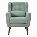 Modern Accent Chair,Teddy Fabric Living Room Chairs Comfy Reading Chair,Mid Century Accent Chair, Lounge Arm Chairs Armchair for Living Room Bedroom (Light Green) - Grand Goldman Shop