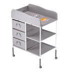 Baby Changing Table Portable Diaper Change Station with 3 Drawers & Wheels - Grand Goldman