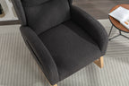 049-Teddy Fabric Rocking Chair With Packet Wood Legs,Dark Gray - Grand Goldman Shop