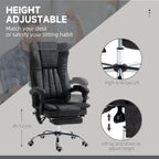 Vinsetto Microfiber Office Chair, High Back Computer Chair with 6 Point Massage, Heat, Adjustable Height and Retractable Foot