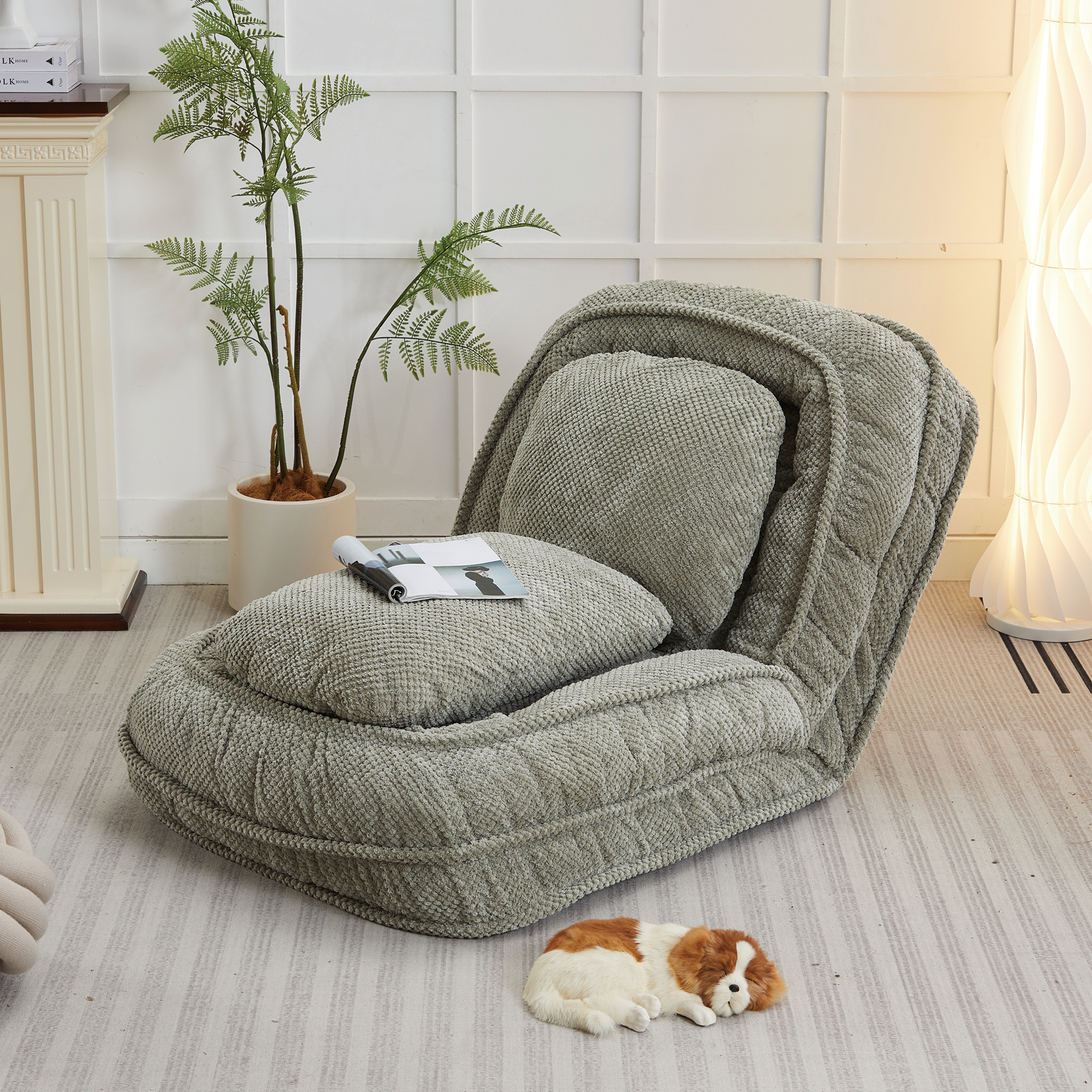 Green Foldable Sofa Chair | Adjustable Floor Cushion Bed - Grand Goldman Shop