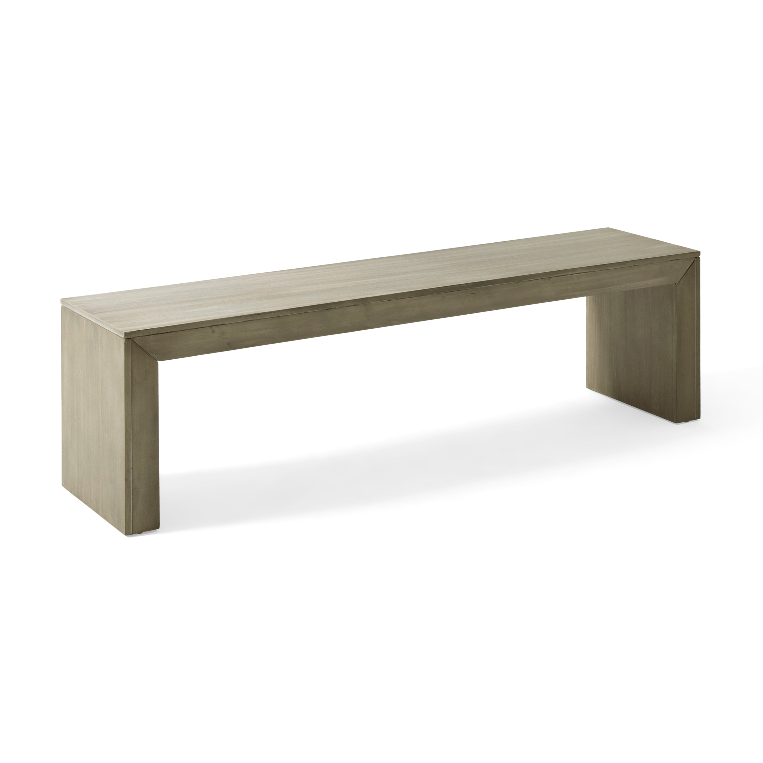 Acacia Wood Dining Bench, Grey+Taupe - Grand Goldman Shop