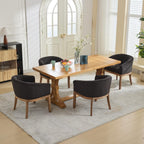 Mid Century Modern Upholstered Barrel Dining Chairs with Arms,Farmhouse Linen Kitchen & Dining Room Chairs with Natural Hardwood Frame, 19' W Accent Chairs,Single Pack,Charcoal Gray,SW1891BK - Grand Goldman Shop