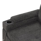 Black Convertible L-shaped Sofa Couch with Storage, Cup Holders, USB Ports, Chenille Fabric, 83.5' - Grand Goldman Shop